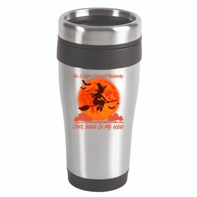 Halloween Witch On A Dark Desert Highway 16oz Travel Tumbler