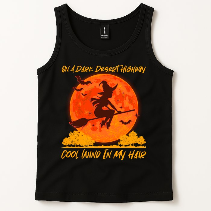 Halloween Witch On A Dark Desert Highway Tank Top