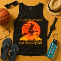 Halloween Witch On A Dark Desert Highway Tank Top