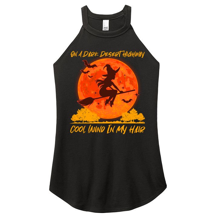 Halloween Witch On A Dark Desert Highway Women's Perfect Tri Rocker Tank