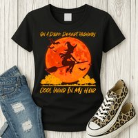 Halloween Witch On A Dark Desert Highway Womens T-Shirt