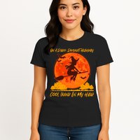 Halloween Witch On A Dark Desert Highway Womens T-Shirt