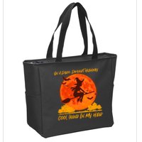 Halloween Witch On A Dark Desert Highway Zip Tote Bag