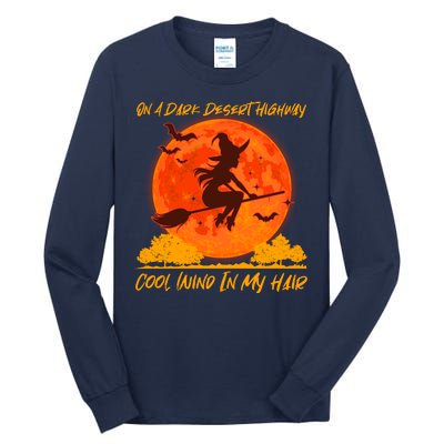 Halloween Witch On A Dark Desert Highway Tall Long Sleeve T-Shirt