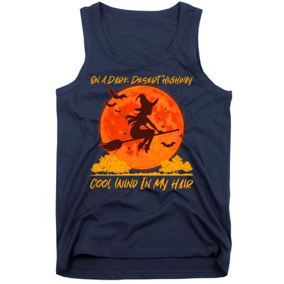 Halloween Witch On A Dark Desert Highway Tank Top