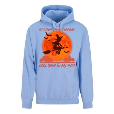 Halloween Witch On A Dark Desert Highway Unisex Surf Hoodie