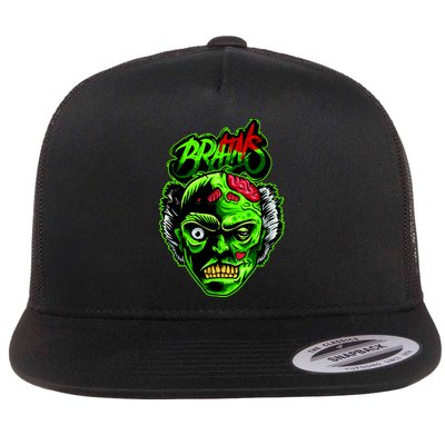 Halloween Zombie Brains Flatbill Hat