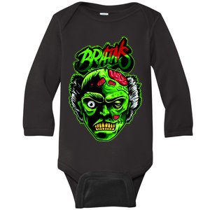 Halloween Zombie Brains Baby Long Sleeve Bodysuit