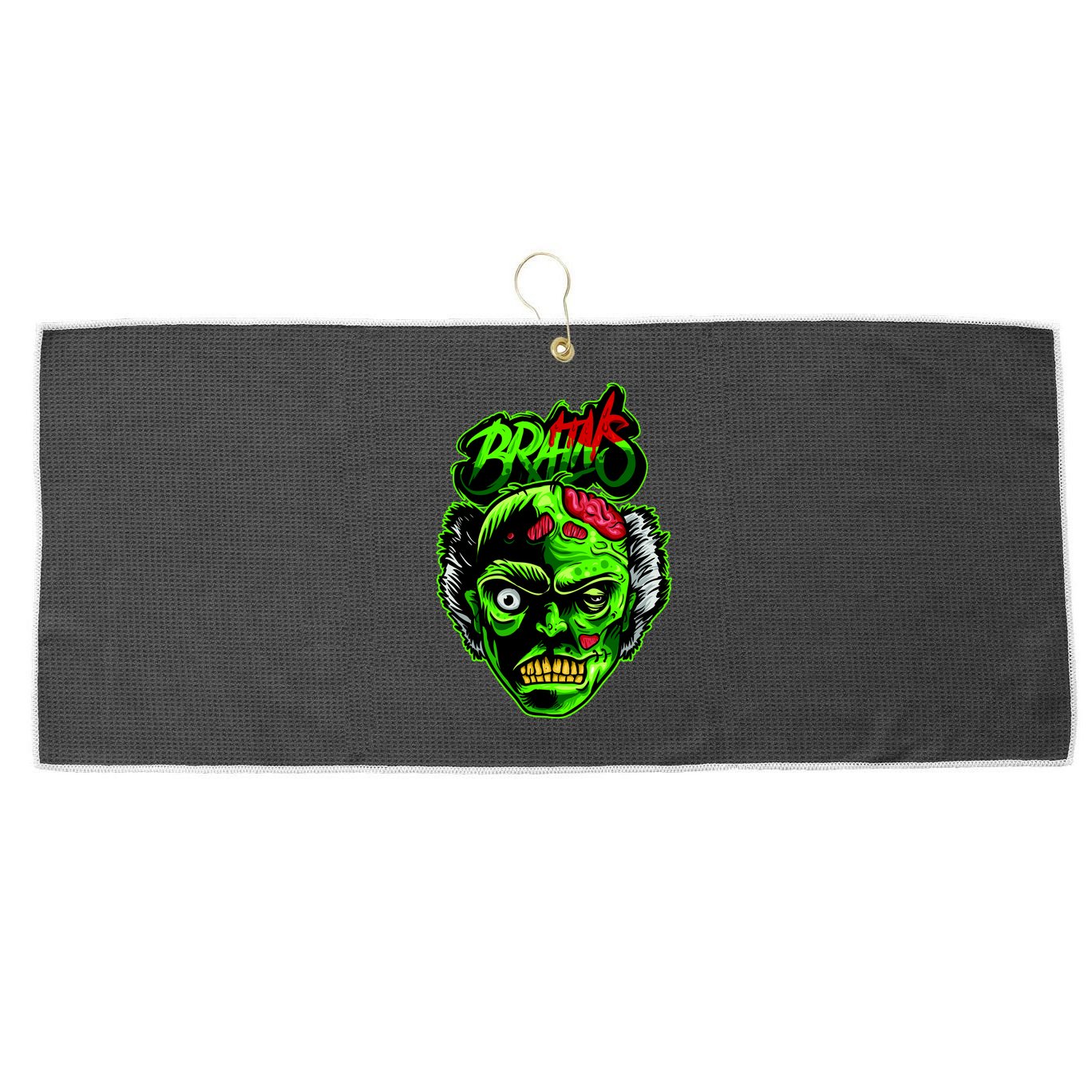 Halloween Zombie Brains Large Microfiber Waffle Golf Towel