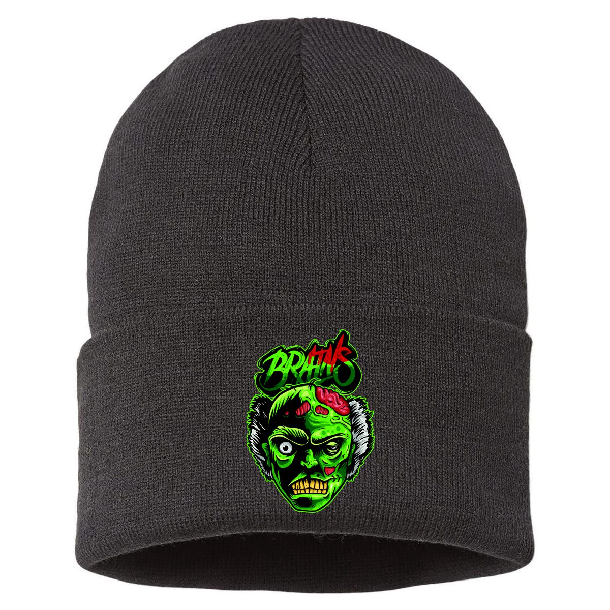 Halloween Zombie Brains Sustainable Knit Beanie