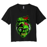 Halloween Zombie Brains Women's Crop Top Tee
