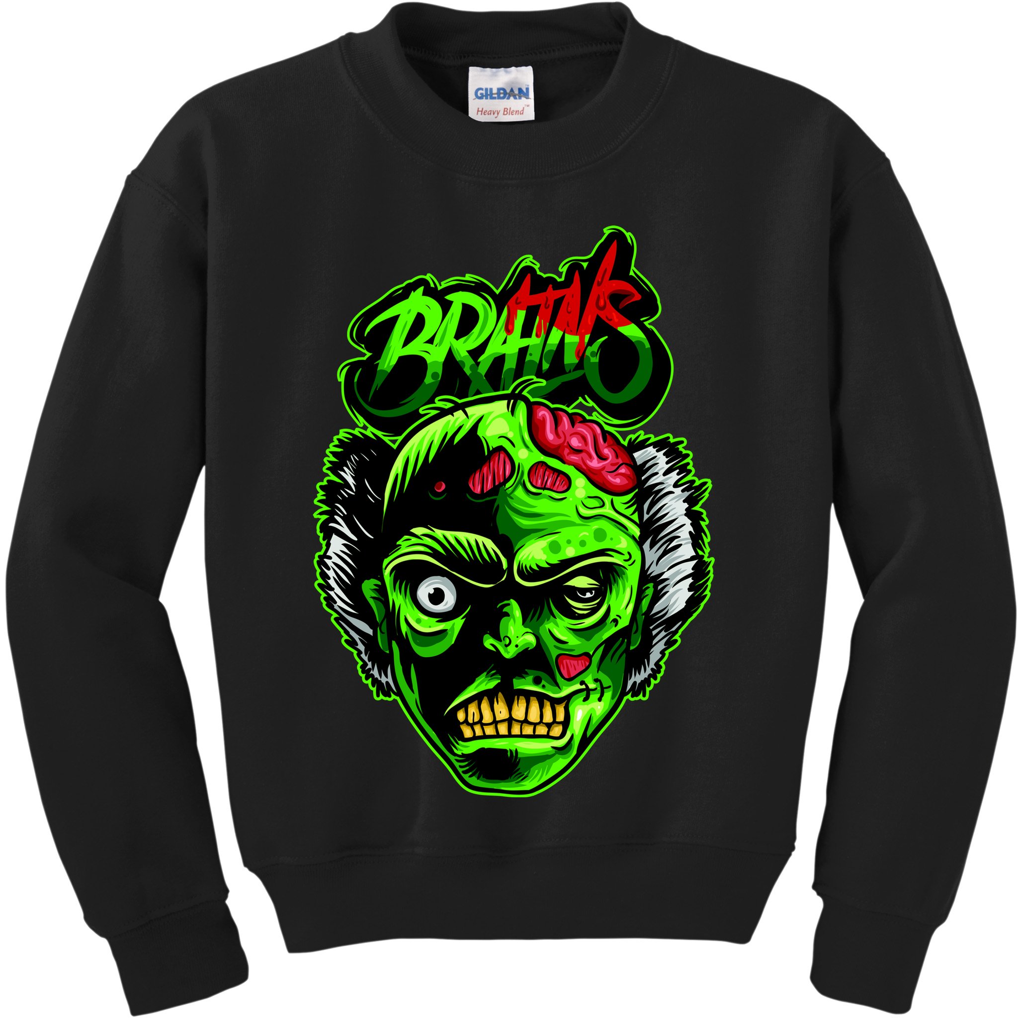 Halloween Zombie Brains Kids Sweatshirt