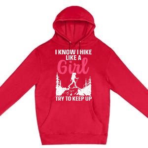 Hiking Art Mountaineer Hiking Lover Premium Pullover Hoodie