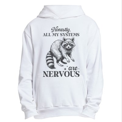 Honestly All My Systems Are Nervous Raccoon Urban Pullover Hoodie