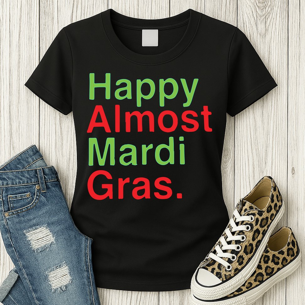 Happy Almost Mardi Gras Womens T-Shirt