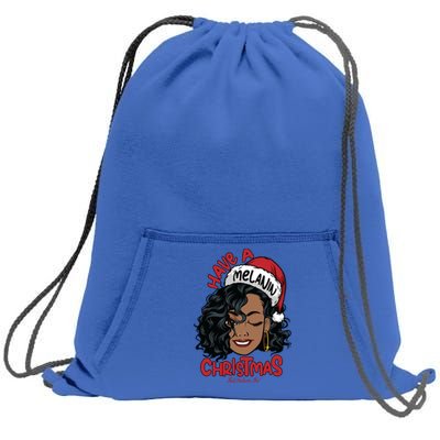 Have A Melanin Christmas Black Mrs Claus Black Christmas Gift Sweatshirt Cinch Pack Bag