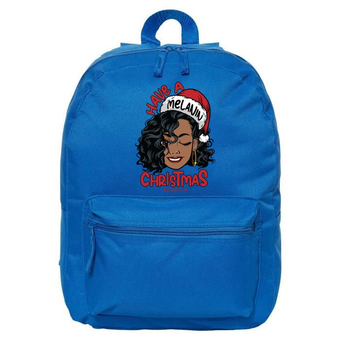 Have A Melanin Christmas Black Mrs Claus Black Christmas Gift 16 in Basic Backpack