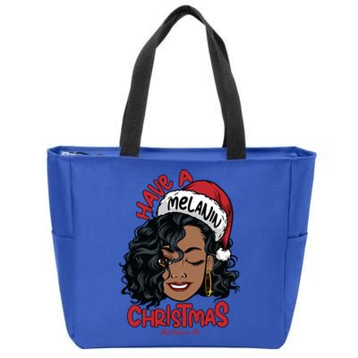 Have A Melanin Christmas Black Mrs Claus Black Christmas Gift Zip Tote Bag