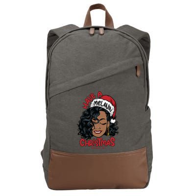 Have A Melanin Christmas Black Mrs Claus Black Christmas Gift Cotton Canvas Backpack