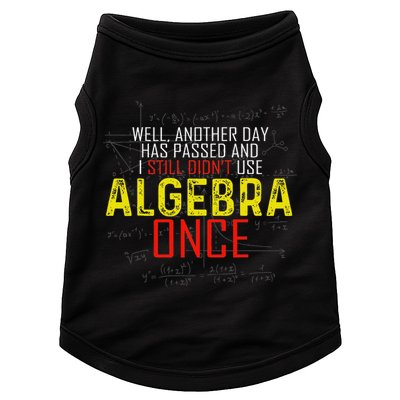 Hate Algebra Math Humor Funny Math Class Student Outfit Doggie Tank