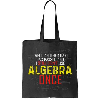 Hate Algebra Math Humor Funny Math Class Student Outfit Bag