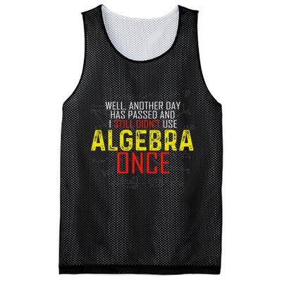 Hate Algebra Math Humor Funny Math Class Student Outfit Mesh Reversible Basketball Jersey Tank
