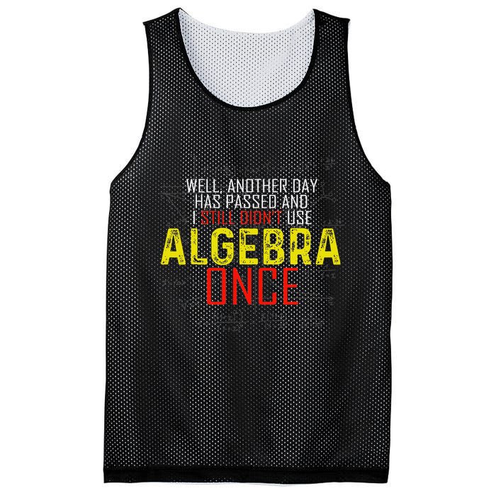 Hate Algebra Math Humor Funny Math Class Student Outfit Mesh Reversible Basketball Jersey Tank