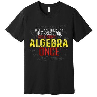 Hate Algebra Math Humor Funny Math Class Student Outfit Premium T-Shirt