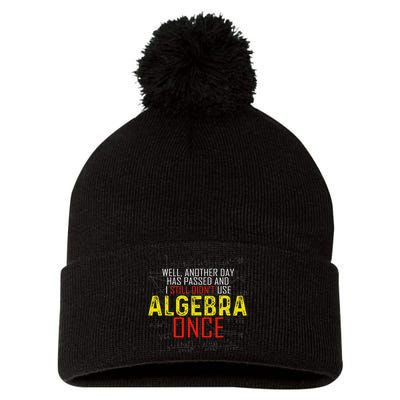 Hate Algebra Math Humor Funny Math Class Student Outfit Pom Pom 12in Knit Beanie