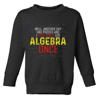 Hate Algebra Math Humor Funny Math Class Student Outfit Toddler Sweatshirt