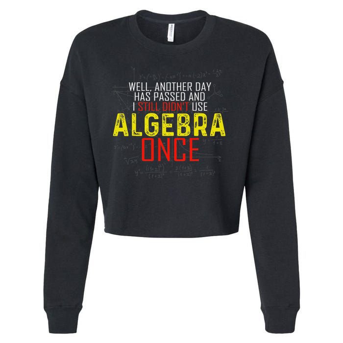Hate Algebra Math Humor Funny Math Class Student Outfit Cropped Pullover Crew