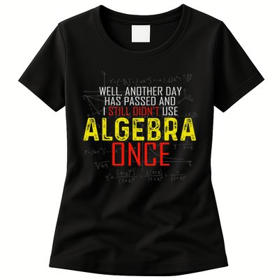 Hate Algebra Math Humor Funny Math Class Student Outfit Womens T-Shirt