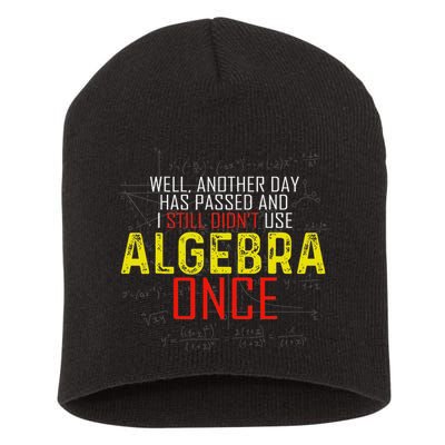 Hate Algebra Math Humor Funny Math Class Student Outfit Short Acrylic Beanie