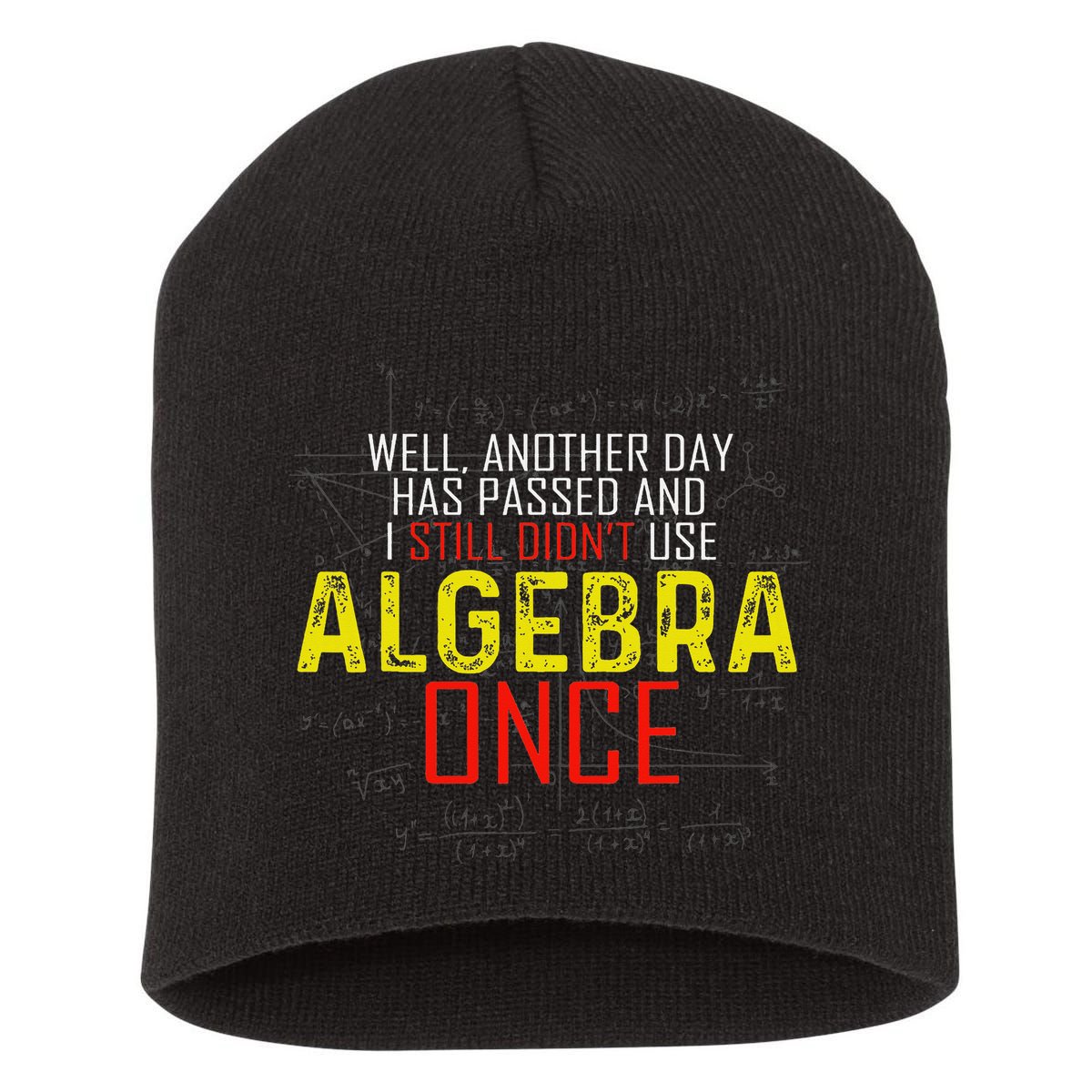 Hate Algebra Math Humor Funny Math Class Student Outfit Short Acrylic Beanie
