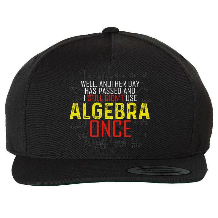 Hate Algebra Math Humor Funny Math Class Student Outfit Wool Snapback Cap