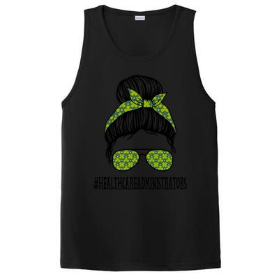 Healthcare Administrators Messy Bun St Patrick's Shamrock Gift PosiCharge Competitor Tank