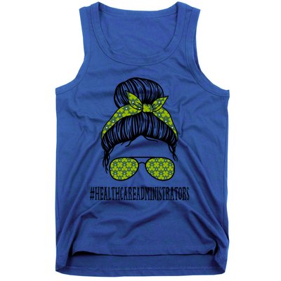 Healthcare Administrators Messy Bun St Patrick's Shamrock Gift Tank Top