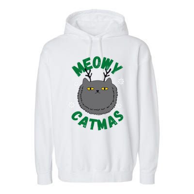 Have A Meowy Catmas Gift Garment-Dyed Fleece Hoodie