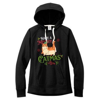 Have A Meowy Catmas Gift Women's Fleece Hoodie