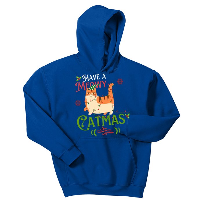 Have A Meowy Catmas Gift Kids Hoodie