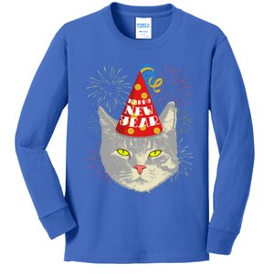 Have A Meowy New Year Cat Happy New Year Celebration Kitten Meaningful Gift Kids Long Sleeve Shirt