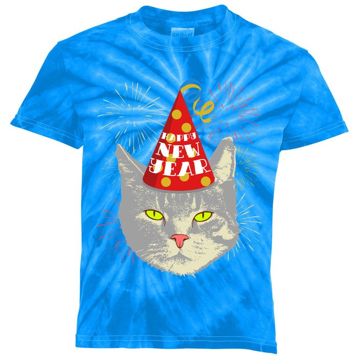 Have A Meowy New Year Cat Happy New Year Celebration Kitten Meaningful Gift Kids Tie-Dye T-Shirt