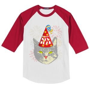 Have A Meowy New Year Cat Happy New Year Celebration Kitten Meaningful Gift Kids Colorblock Raglan Jersey