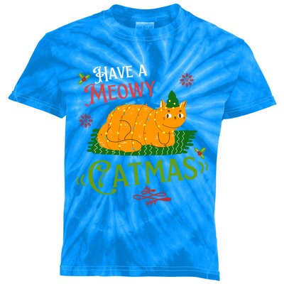 Have A Meowy Catmas Gift Kids Tie-Dye T-Shirt