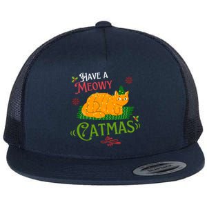 Have A Meowy Catmas Gift Flat Bill Trucker Hat