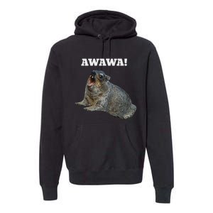 Hyrax Awawa Meme Premium Hoodie