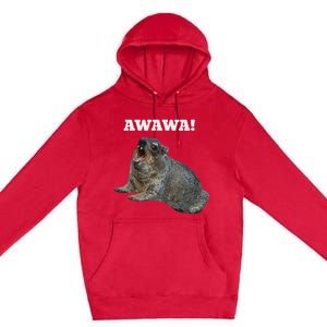 Hyrax Awawa Meme Premium Pullover Hoodie