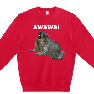 Hyrax Awawa Meme Premium Crewneck Sweatshirt