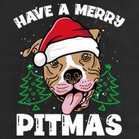 Have A Merry Pitmas Dog Owner Pitbull Dog Christmas Day Gift 7 Panel Mesh Trucker Snapback Hat