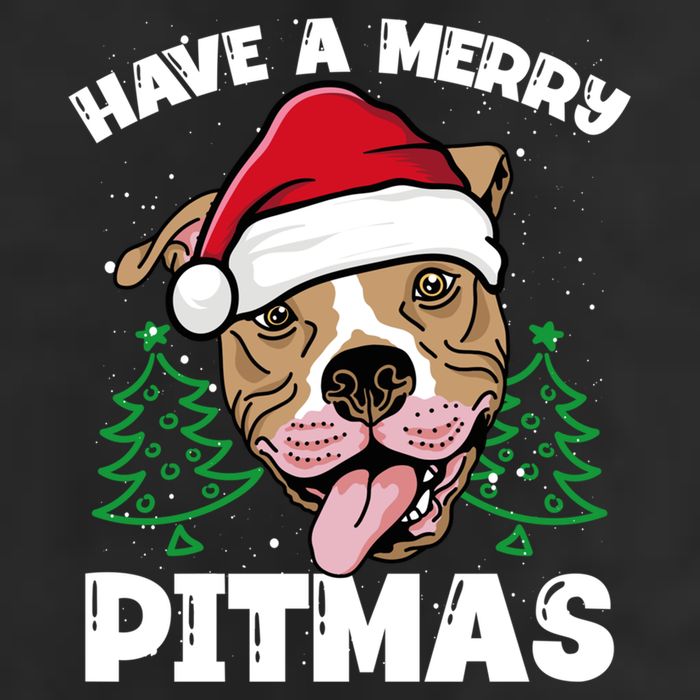 Have A Merry Pitmas Dog Owner Pitbull Dog Christmas Day Gift 7 Panel Mesh Trucker Snapback Hat
